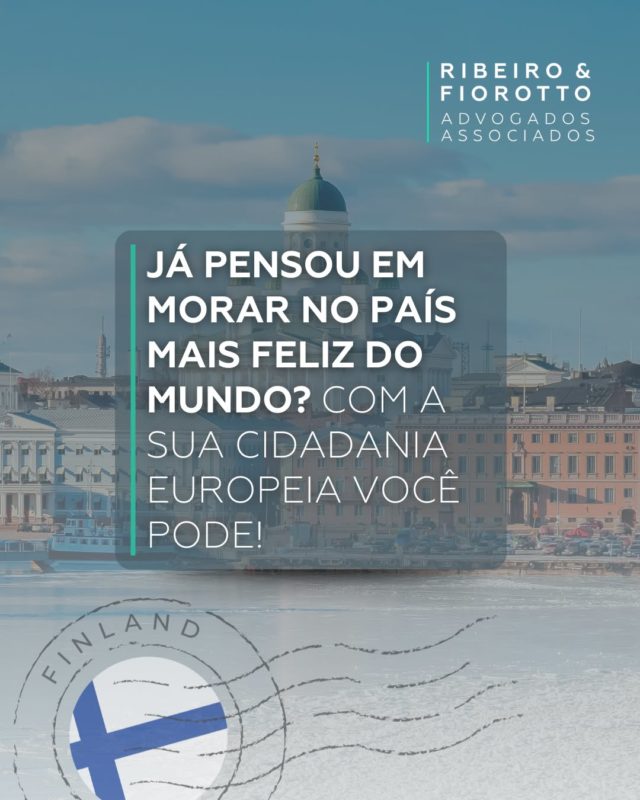 Você sabia que a Finlândia foi eleita mais uma vez o país mais feliz do mundo?

🌲 Natureza por todos os lados, segurança, saúde de qualidade e um estilo de vida equilibrado.

E o melhor: com sua cidadania europeia, morar lá pode ser mais simples do que imagina.

Se você tem ascendência europeia, pode ter direito a uma cidadania que abre as portas para viver legalmente em qualquer país da União Europeia — inclusive na Finlândia 🇫🇮✨

Quer descobrir se você tem esse direito? Fale com a gente e tire suas dúvidas!

#CidadaniaEuropeia #Finlandia #PaisMaisFelizDoMundo #ViverNaEuropa #CidadaniaItaliana #CidadaniaPortuguesa #CidadaniaEspanhola #Europa #RibeiroEFiorotto #DireitoACidadania #ImigrarLegalmente