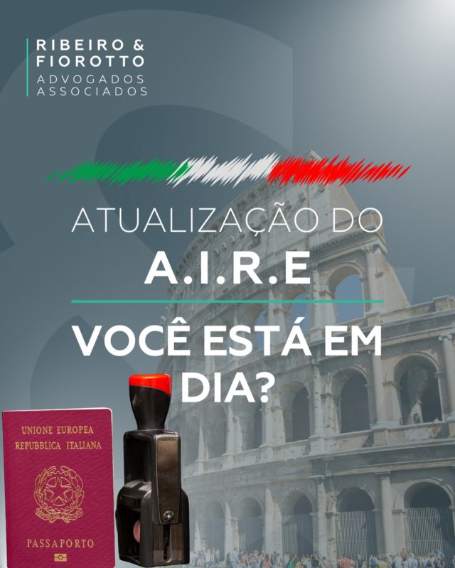 Você sabia que manter o AIRE atualizado é fundamental para todos os cidadãos italianos? 🇮🇹✈️

Sempre que houver mudança de endereço, estado civil ou composição familiar, é obrigatório informar ao consulado. Isso garante o acesso a serviços consulares, regularidade com a Itália e evita problemas futuros.

👉 Precisa atualizar seu AIRE? Nossa equipe especializada está pronta para te ajudar!

#AIRE #CidadaniaItaliana #AtualizaçãoAIRE #ItalianosNoExterior #AssessoriaJurídica #Itália #BrasileirosNaEuropa