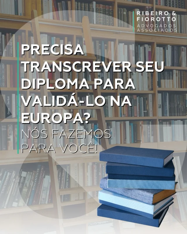 🎓 Vai morar, estudar ou trabalhar na Europa e precisa validar seu diploma?

A transcrição do diploma é um passo essencial para garantir o reconhecimento oficial dos seus estudos em território europeu.

Nós cuidamos de todo o processo para você — com segurança, agilidade e acompanhamento jurídico especializado.

🌍 Evite burocracias e tenha seu diploma válido para aproveitar todas as oportunidades que a Europa oferece!

#ReconhecimentoDeDiploma #ValidaçãoDeDiploma #DiplomaNaEuropa #AssessoriaJurídica #DireitoInternacional #AdvocaciaInternacional #RibeiroeFiorotto #CidadaniaEuropeia #EstudarNaEuropa #TrabalharNaEuropa #AssessoriaEmCidadania #DocumentaçãoInternacional #Portugal #Itália #Espanha