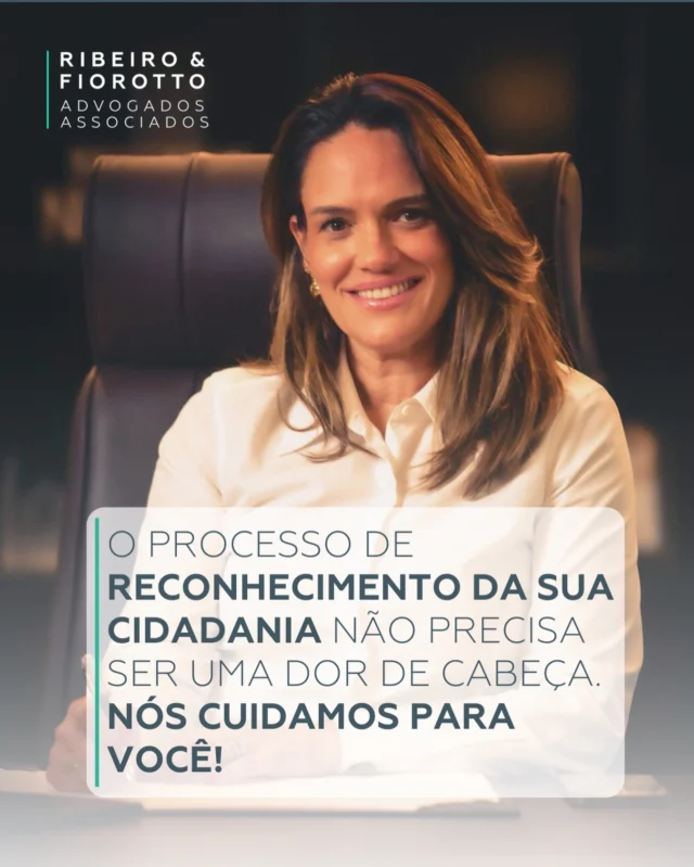✨ O processo de reconhecimento da sua cidadania
não precisa ser uma dor de cabeça.

Sabemos que lidar com documentos, regras de outros
países, prazos e exigências legais pode ser confuso e
desgastante. Por isso, nossa equipe cuida de todas as
etapas para você: da análise do direito à organização
dos documentos, protocolo do processo e
acompanhamento até a conclusão.

Você não precisa enfrentar isso sozinho.
Deixe a parte burocrática conosco e foque no que
realmente importa: seus planos para o futuro.

📩 Entre em contato e descubra como podemos te
ajudar a transformar esse objetivo em realidade!