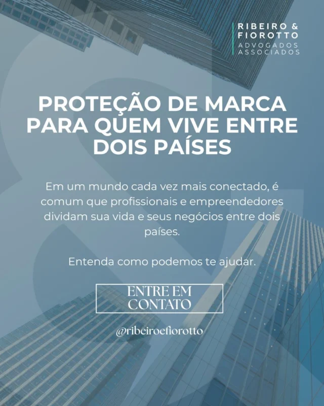 Viver entre dois países exige atenção jurídica à sua marca 🌎

Registrar a marca apenas no país de origem pode deixá-la vulnerável a cópias, impedimentos e conflitos no exterior.

A Ribeiro & Fiorotto Advogados Associados atua de forma integrada em propriedade intelectual e direito migratório, garantindo que sua marca e seus projetos estejam protegidos onde sua trajetória alcançar.

Expanda com segurança jurídica.

📩 Entre em contato pelo link na bio!