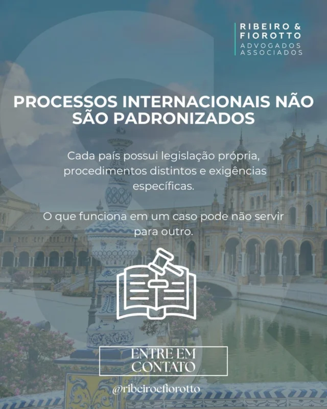 Processos internacionais não são padronizados 🚨
Cada país possui legislação própria, exigências específicas e procedimentos distintos. O que funciona em um caso pode não se aplicar a outro.

Por isso, a análise jurídica individual é indispensável para definir o caminho correto, evitar erros e garantir segurança jurídica em cada etapa do processo.

📩 Fale com a nossa assessoria especializada pelo link na bio.