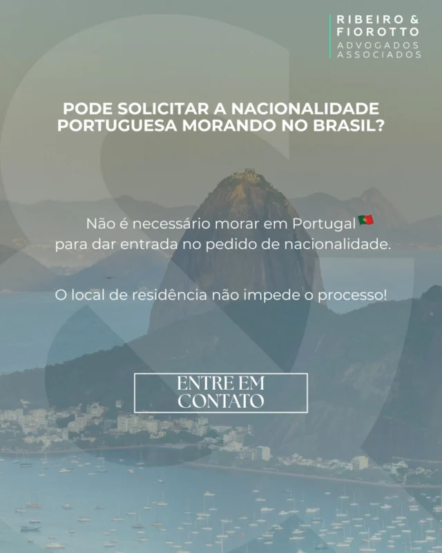Você pode solicitar a nacionalidade portuguesa mesmo morando no Brasil. O que importa é preencher os requisitos, não o seu endereço.

Cada caso exige análise técnica e documentação correta.
Antes de iniciar o processo, busque orientação adequada.

Entre em contato conosco para entender seus direitos. #direitointernacional #nacionalidade #duplanacionalidade #cidadaniaeuropeia