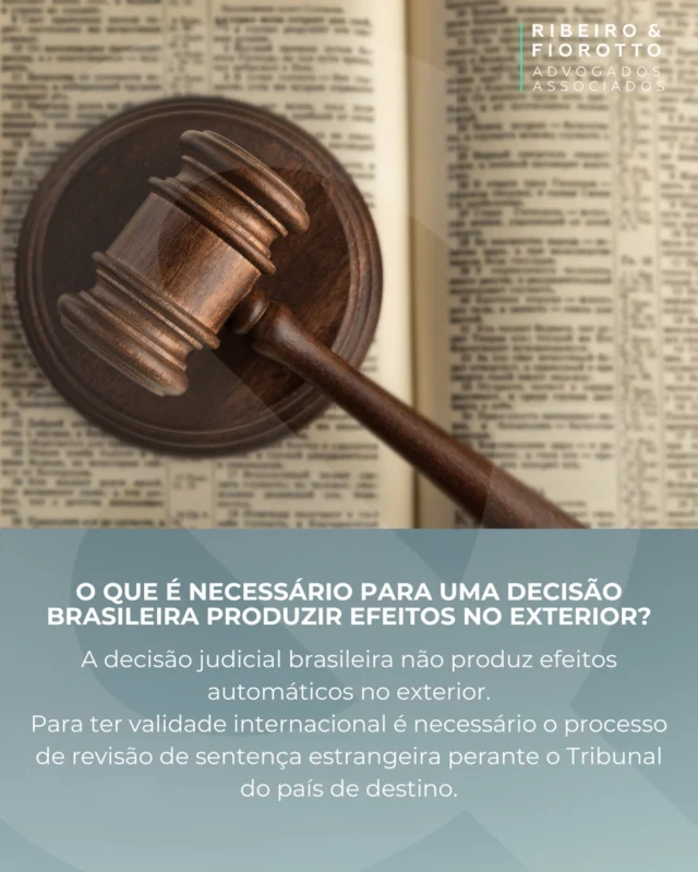 Você sabia? Decisões judiciais brasileiras não produzem efeitos automáticos no exterior. 🌍⚖️

Conte com uma assessoria especializada para conduzir esse procedimento com precisão e estratégia.

#DireitoInternacional #Advocacia #SegurançaJurídica
