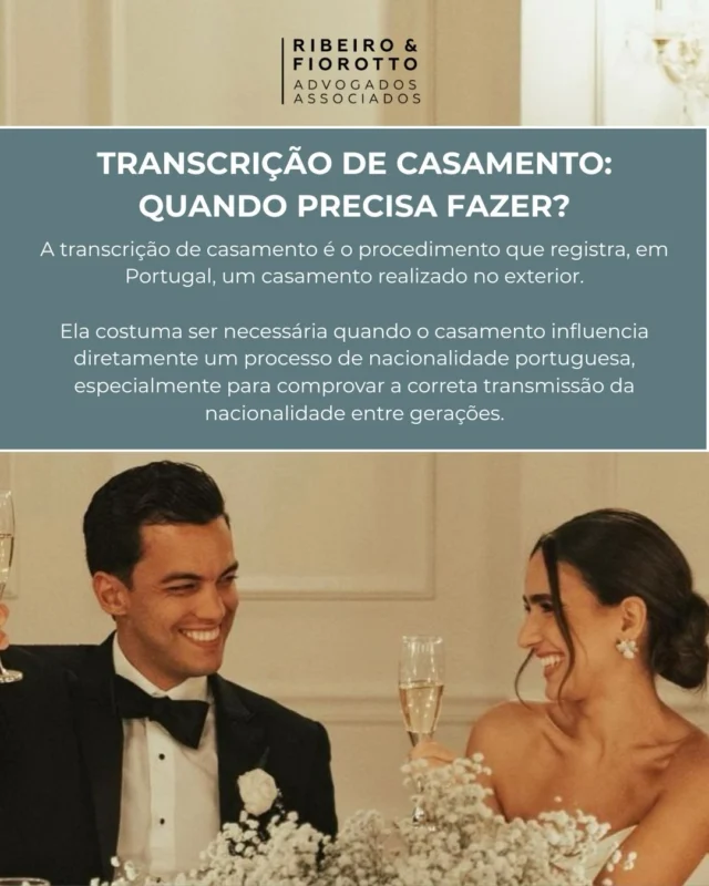 Casou fora de Portugal? 💍 A transcrição do casamento pode ser uma etapa essencial no seu processo de nacionalidade. Entenda quando ela é necessária. #casamento #transcrição #nacionalidadeportuguesa