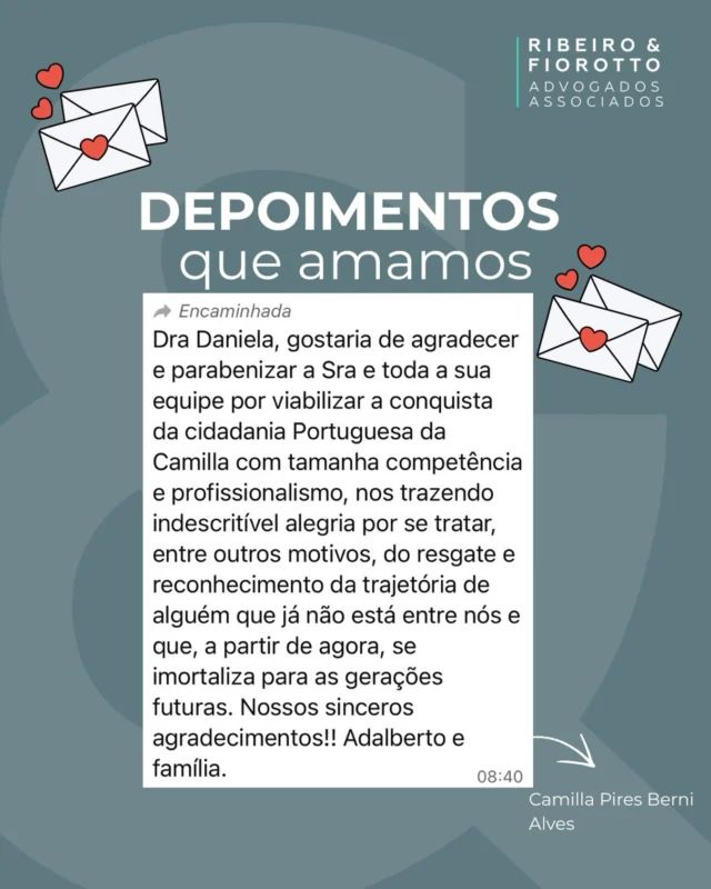 Mais do que processos, realizamos sonhos, resgatamos histórias e ajudamos a construir legados. 💙
Agradecemos por cada palavra e por fazer parte dessa jornada conosco.
