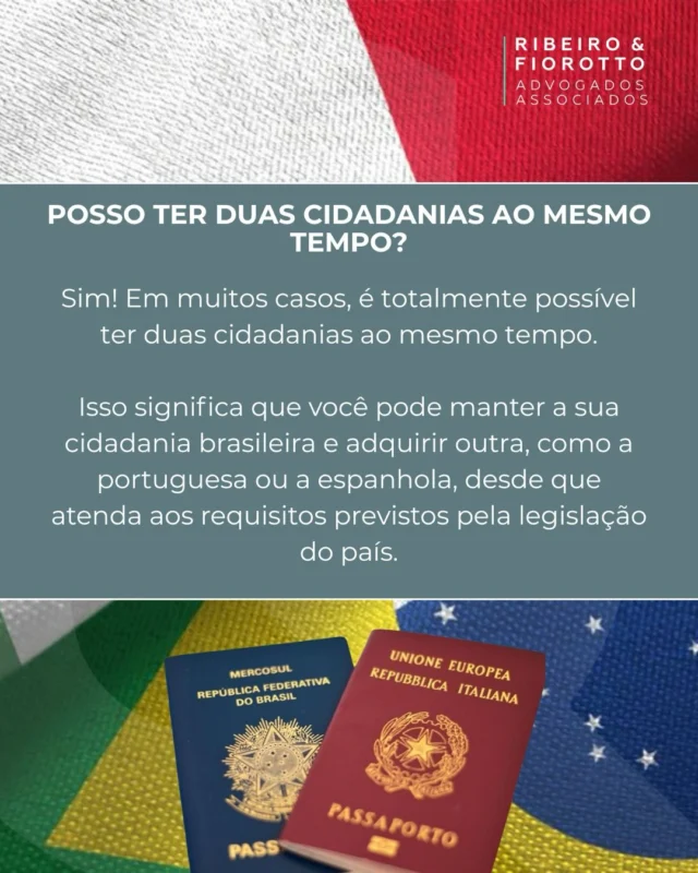 Ter duas cidadanias é possível. Entenda quando isso se aplica e quais são os requisitos. 🇧🇷🌎 #cidadania #duplacidadania
