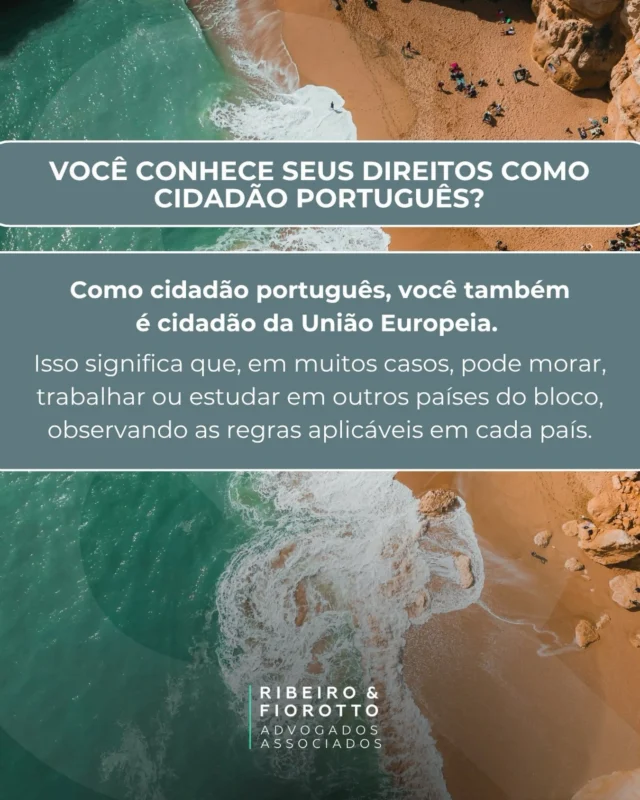 Ter a cidadania portuguesa vai muito além de ter um novo documento. 🇵🇹

Como cidadão português, você também é cidadão da União Europeia e pode ter acesso a direitos que ampliam suas possibilidades de morar, trabalhar e estudar em outros países do bloco, sempre de acordo com as regras aplicáveis.

Conhecer esses direitos é essencial para aproveitar as oportunidades que a cidadania europeia pode proporcionar.

Já possui cidadania portuguesa? Saiba quais possibilidades ela pode abrir para você. #cidadania #cidadaniaportuguesa