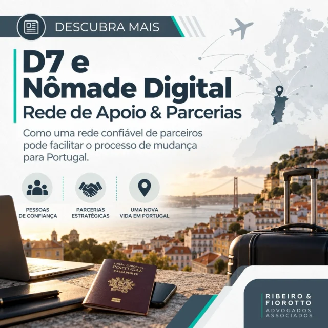 Planejar uma mudança para Portugal vai muito além do processo do visto. 🇵🇹✈️

Para quem pretende solicitar o D7 ou o visto de Nômade Digital, contar com uma rede de parceiros de confiança pode tornar cada etapa mais organizada, segura e eficiente: desde acomodação e suporte bancário até traduções, serviços corporativos e apoio na relocação.

Na Ribeiro & Fiorotto Advogados Associados, buscamos oferecer um acompanhamento próximo e estratégico em todo o processo.

Entre em contato conosco para saber mais.

#Portugal #VistoD7 #NomadeDigital #ImigracaoPortugal #moraremportugal